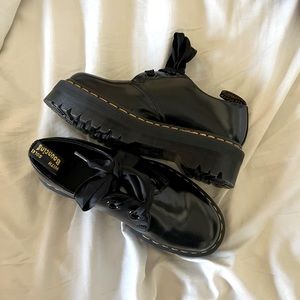 Black platform Dr. Marten’s loafers